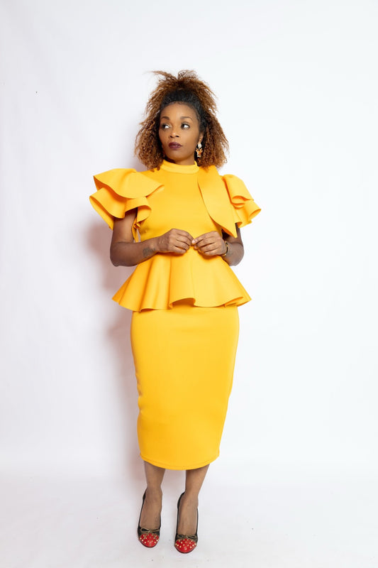 2 Piece Neoprene Skirt Set - House of FaSHUN by Shun Melson