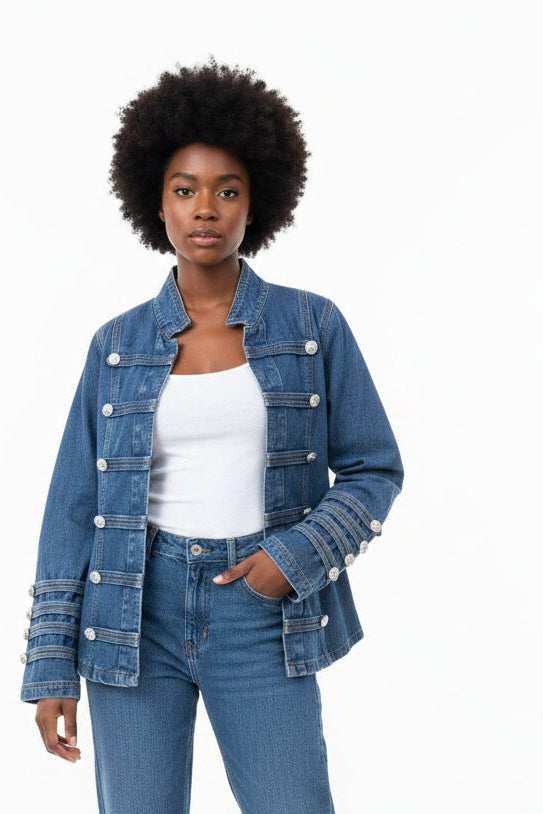 Denim Military Jacket