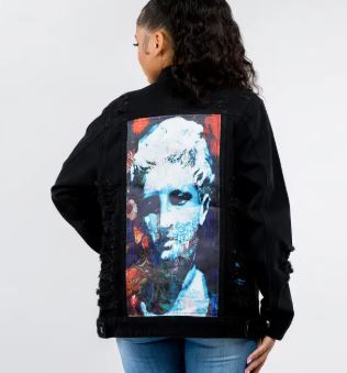 Black Denim Distressed Jacket - House of FaSHUN by Shun Melson