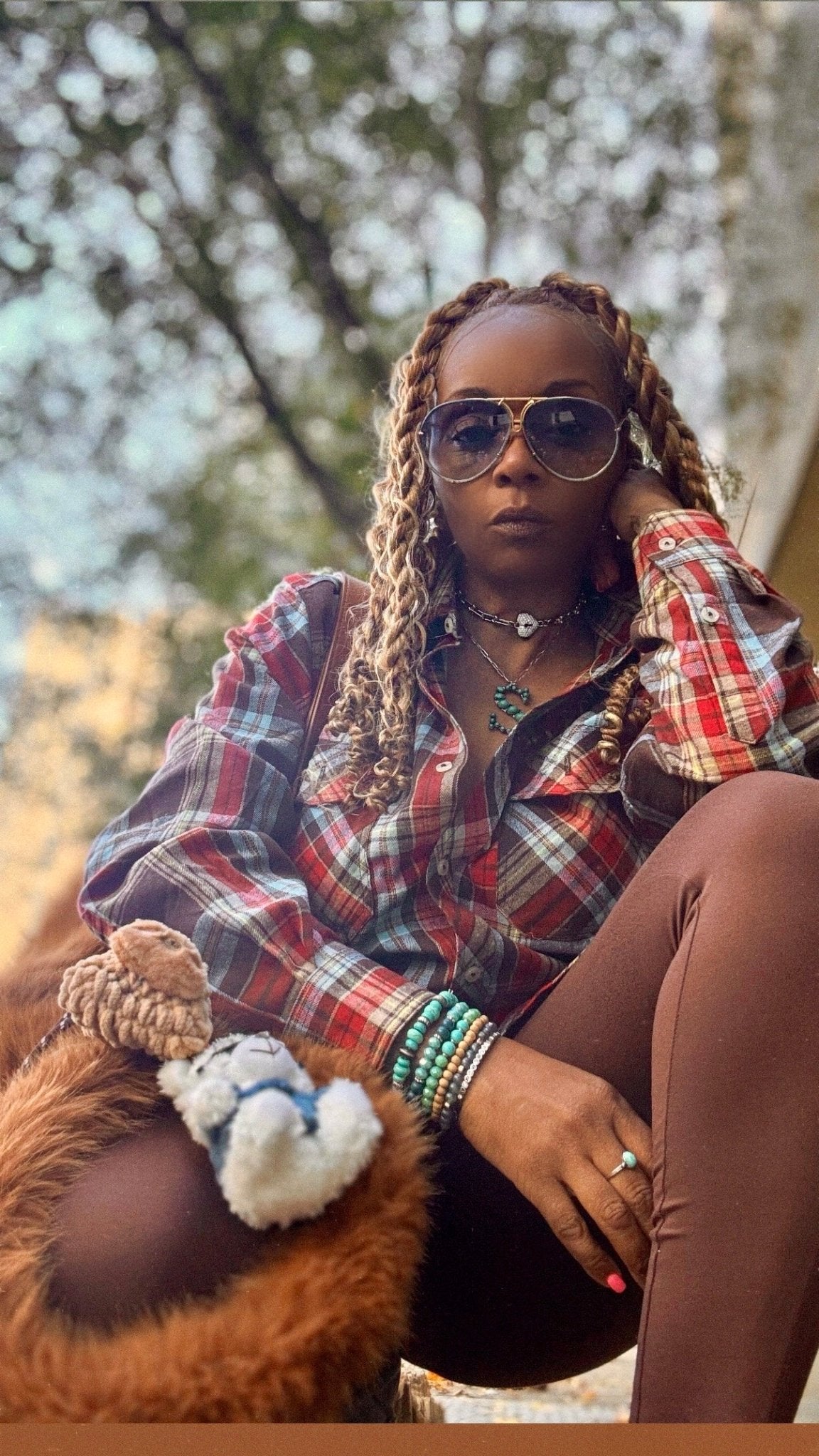 Brown Plaid Button Down - House of FaSHUN by Shun Melson