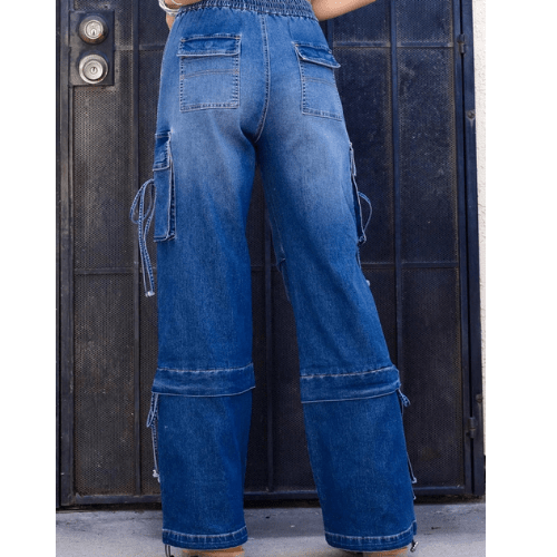 Denim Cargo Toggle Pants - House of FaSHUN by Shun Melson