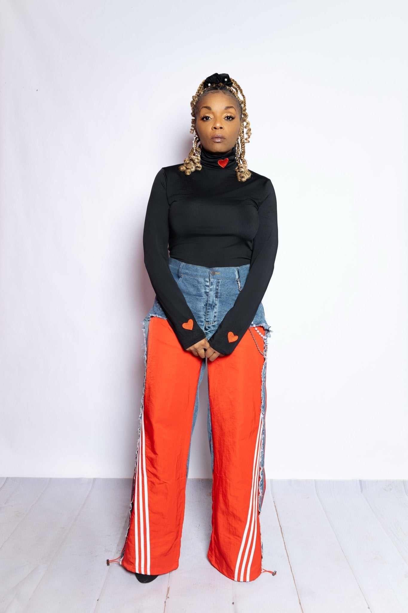 Denim Stripe Jogger - House of FaSHUN by Shun Melson