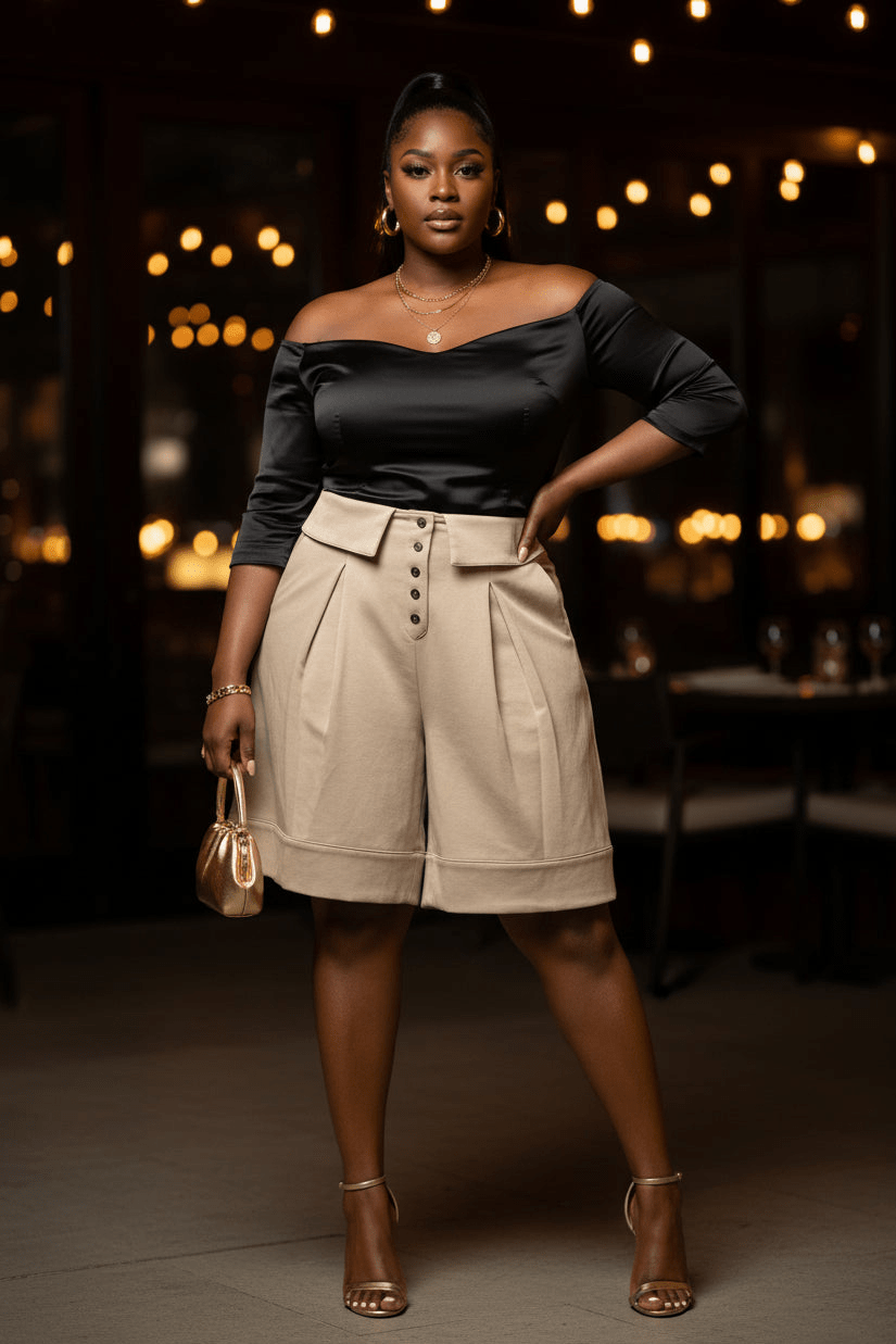 High Waist Pleated Shorts - House of FaSHUN by Shun Melson