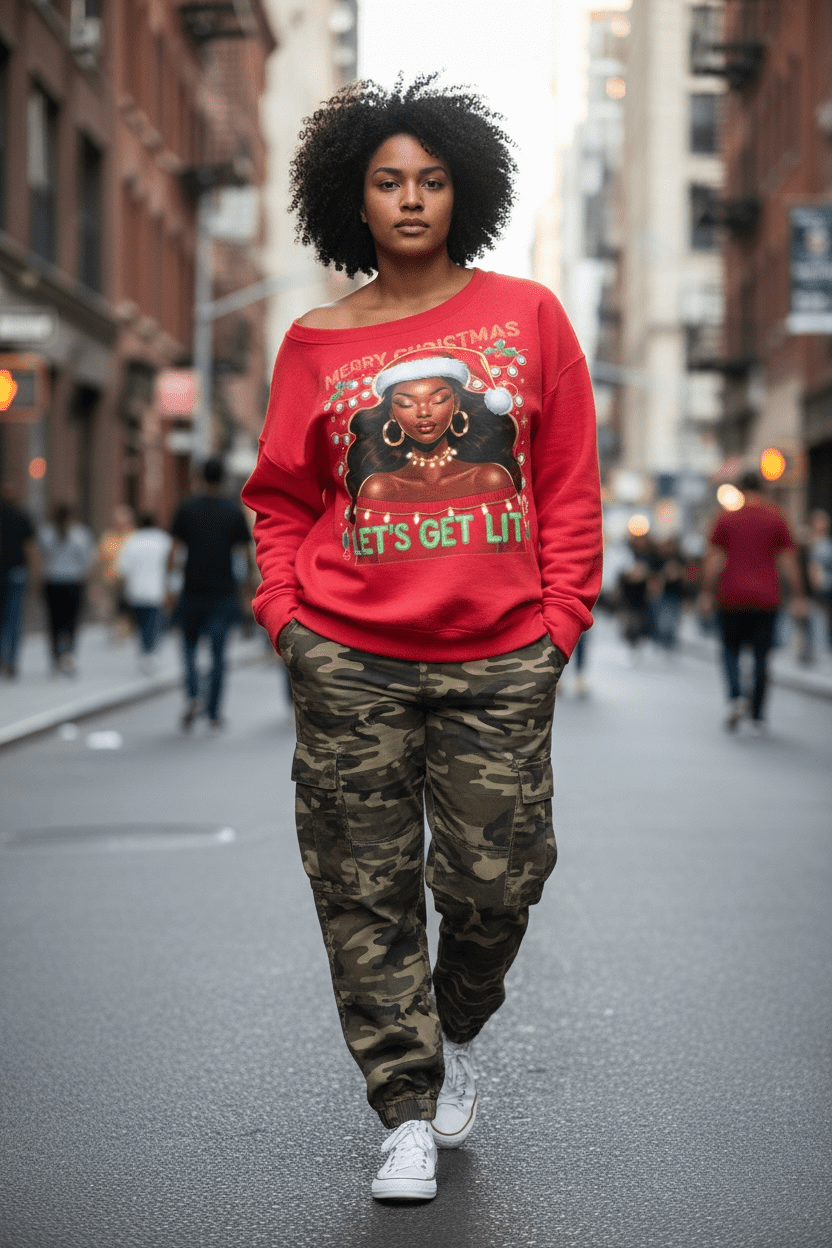Lets Get Lit Holiday Sweatshirt - House of FaSHUN by Shun Melson