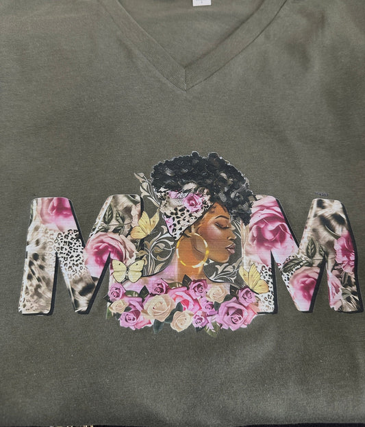 MOM Floral/Leopard T-Shirt - House of FaSHUN by Shun Melson