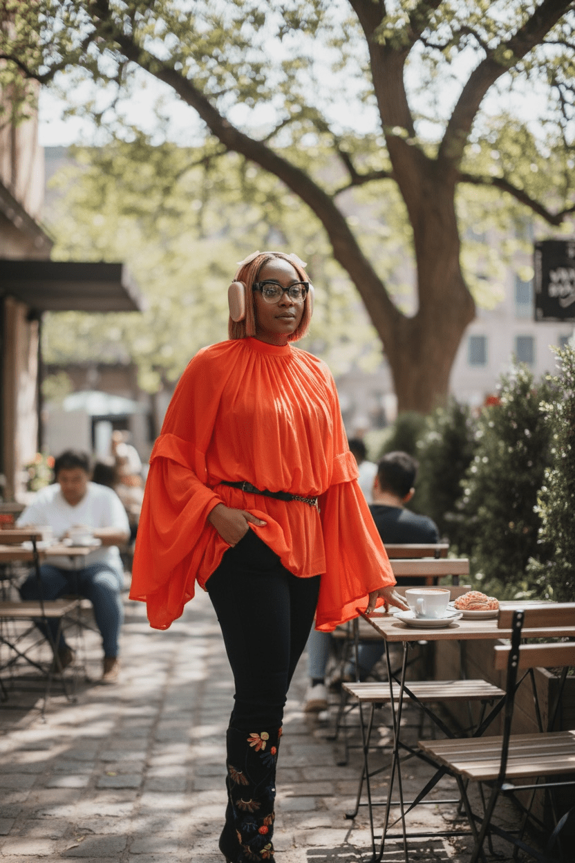 Orange Romper Jumper - House of FaSHUN by Shun Melson