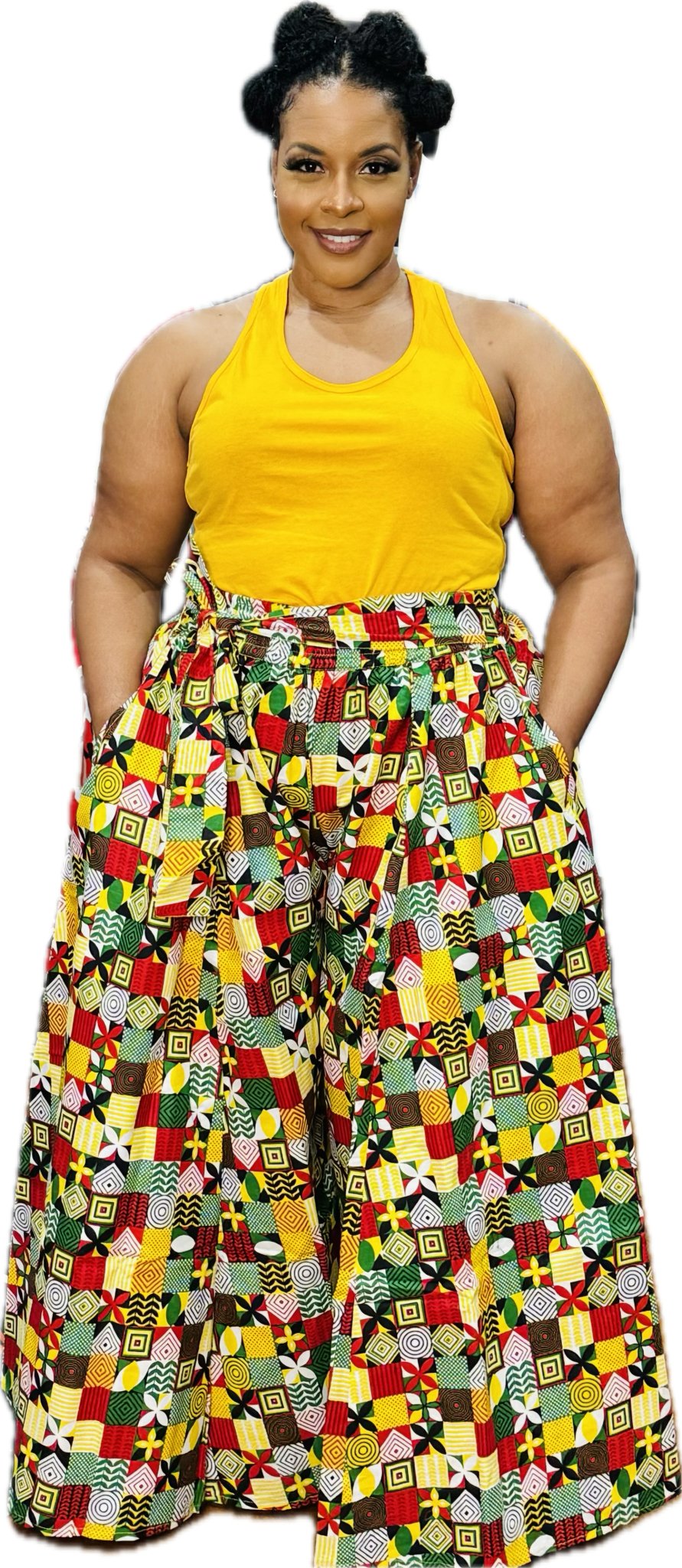 Pattern Print Wide Leg Palazzo Pants - House of FaSHUN by Shun Melson