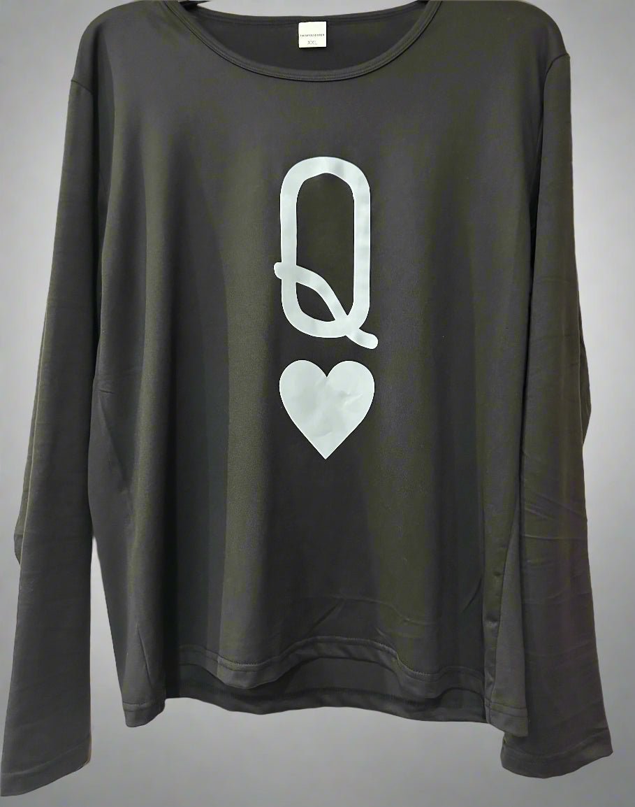 Queen Heart Pieces Long Sleeve Shirt - House of FaSHUN by Shun Melson
