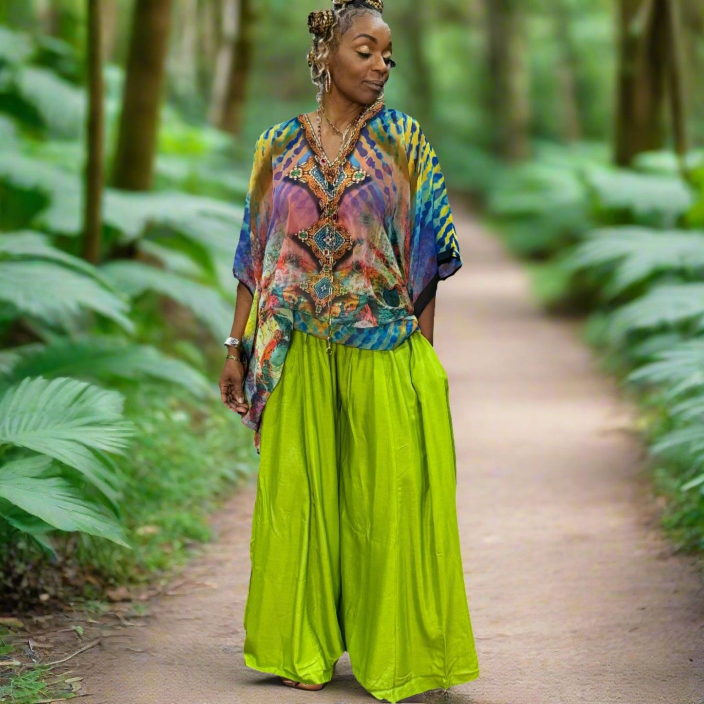 Shun Rayon Wide Leg Pants - House of FaSHUN by Shun Melson