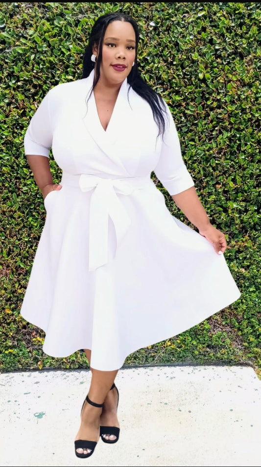 The New Neoprene Wrap Front Dress - House of FaSHUN by Shun Melson