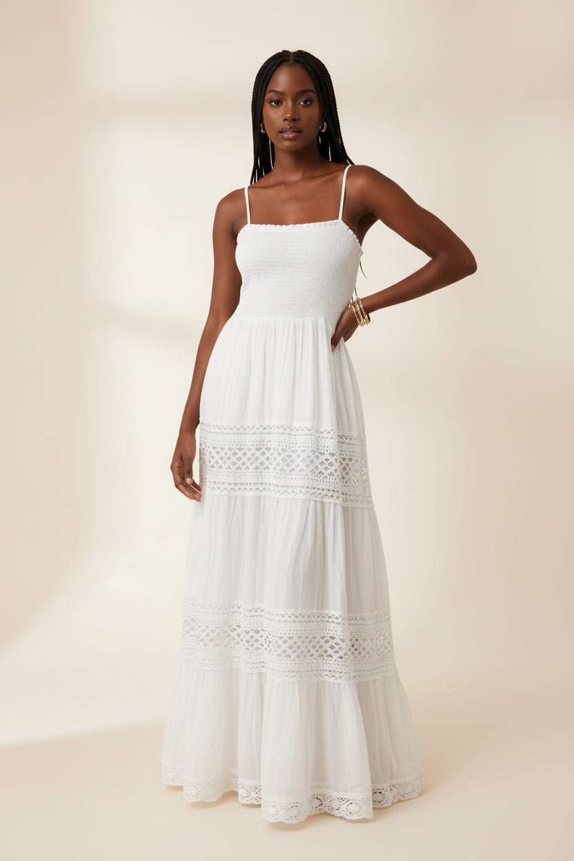 White Gold Stitch Dress - House of FaSHUN by Shun Melson