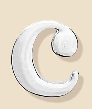 Initial Brooch Shun Melson C SILVER