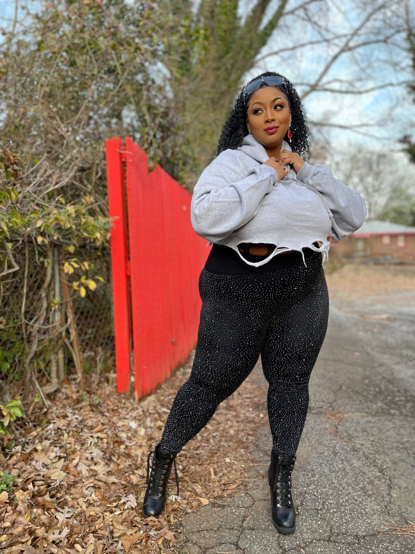 Rhinestone Leggings Leggings Shun Melson Plus
