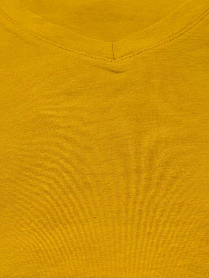 Solid Fitted Tees Tshirts Shun Melson S Mustard V-Neck