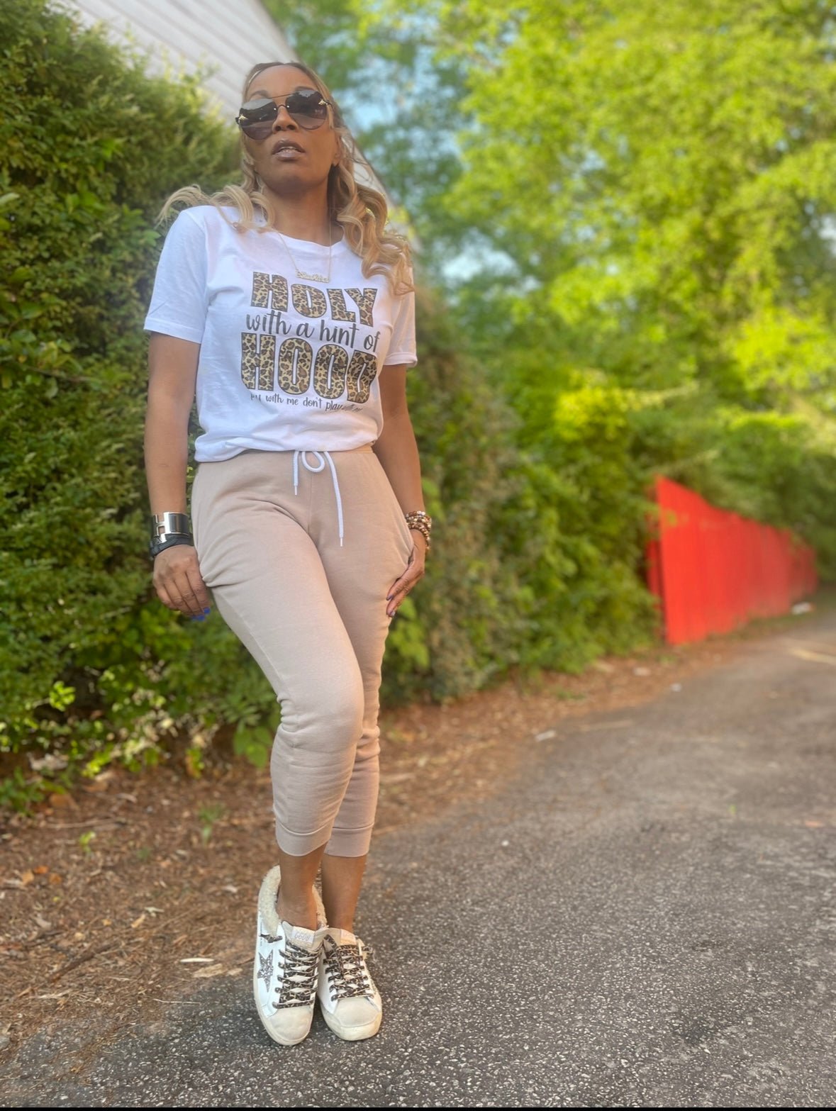 White String Jogger - House of FaSHUN by Shun Melson