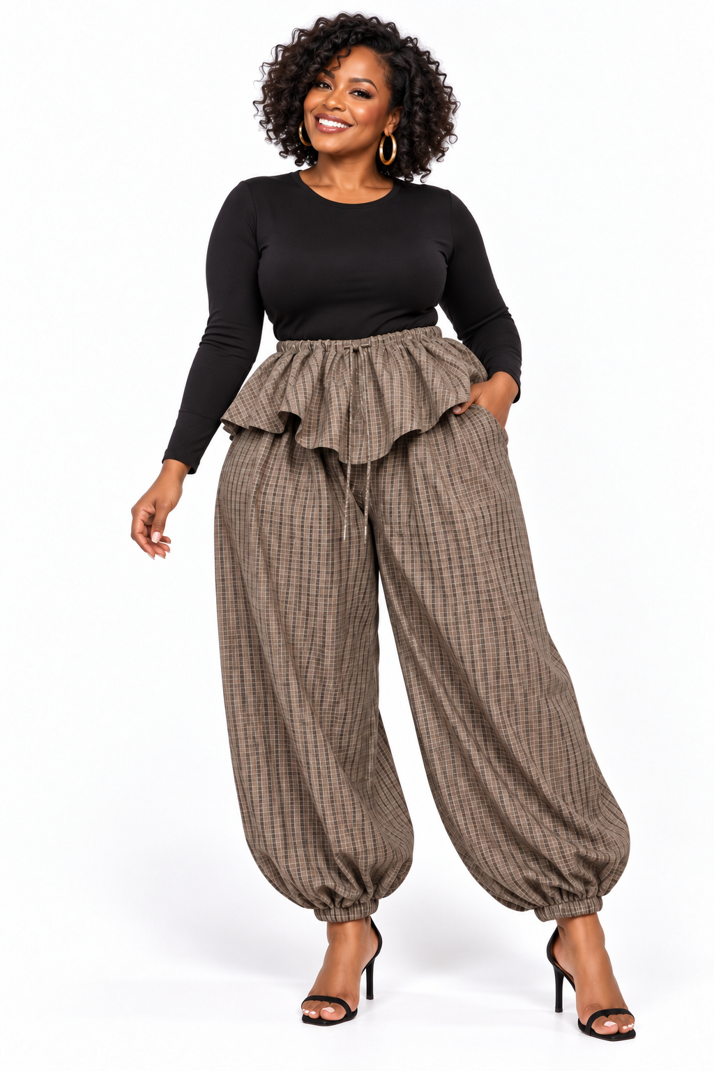 Ruffle Balloon Harem Pants