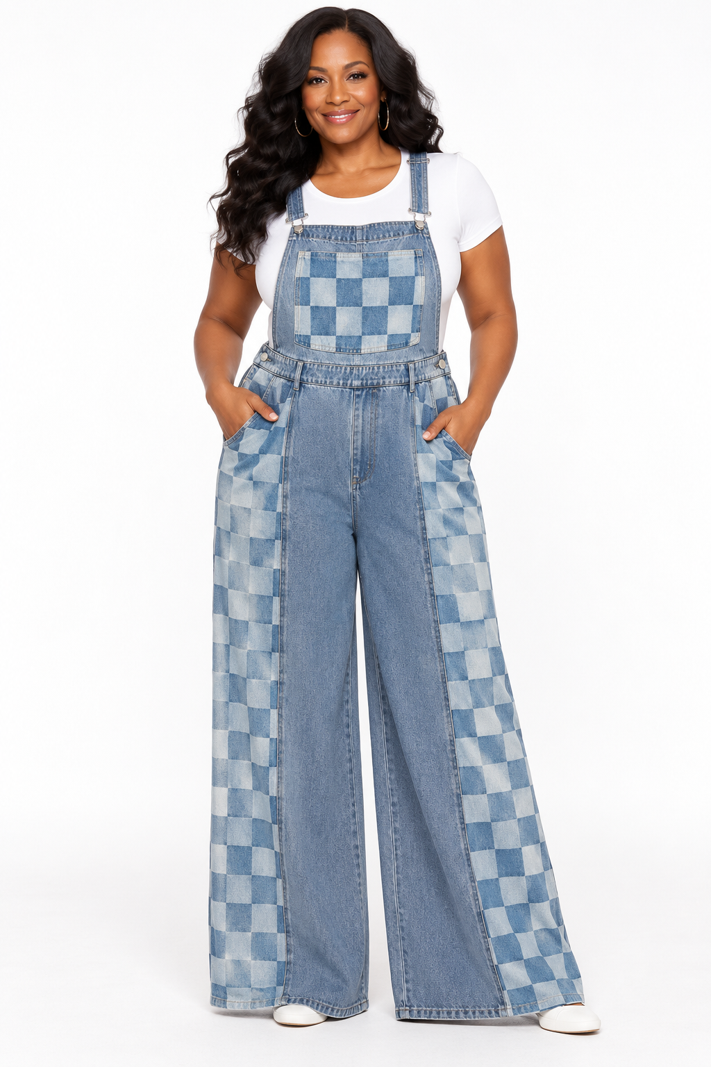 Checkmate Wide Leg Denim Jumpsuit