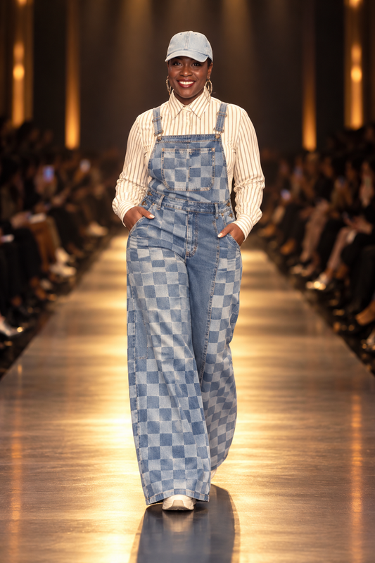 Checkmate Wide Leg Denim Jumpsuit
