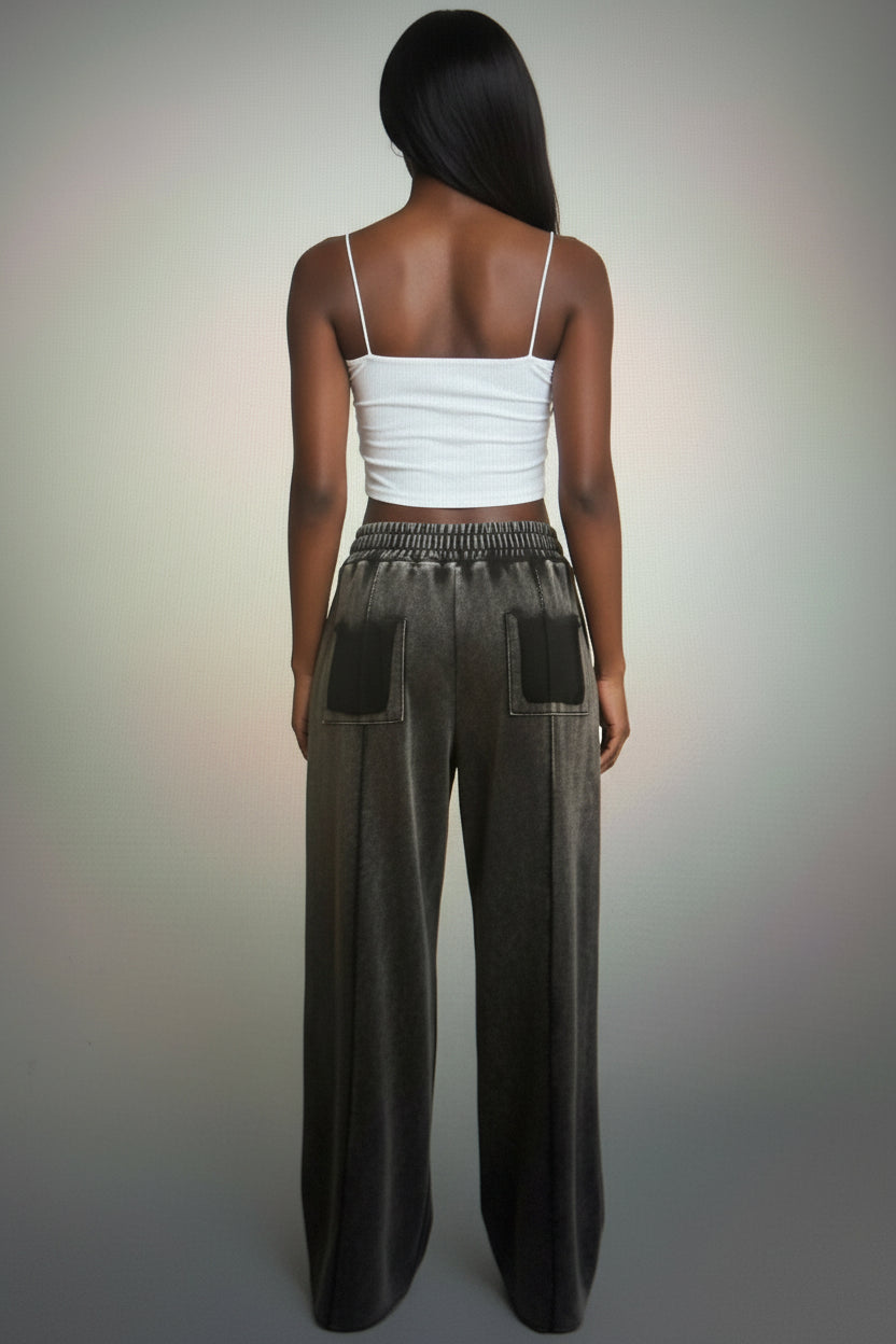 Grey Vintage Washed Pants