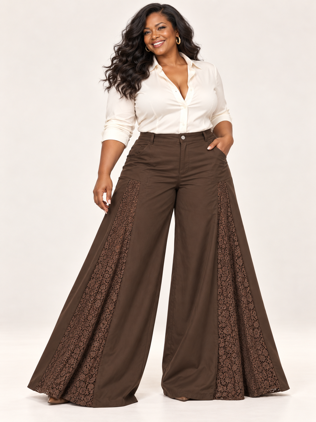 Chocolate Lace Palazzo Pants
