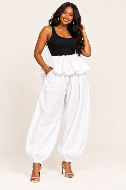 Ruffle Balloon Harem Pants