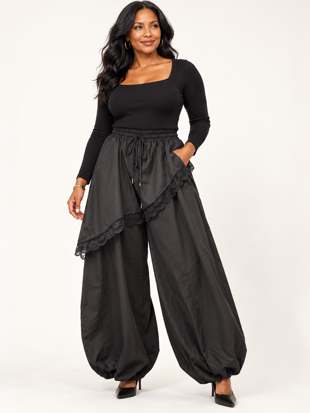 After Dark Lace Overlay Pants
