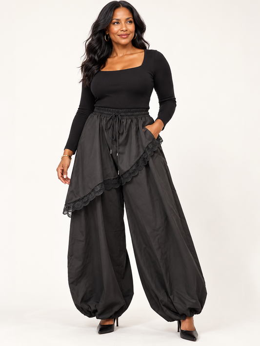 After Dark Lace Overlay Pants