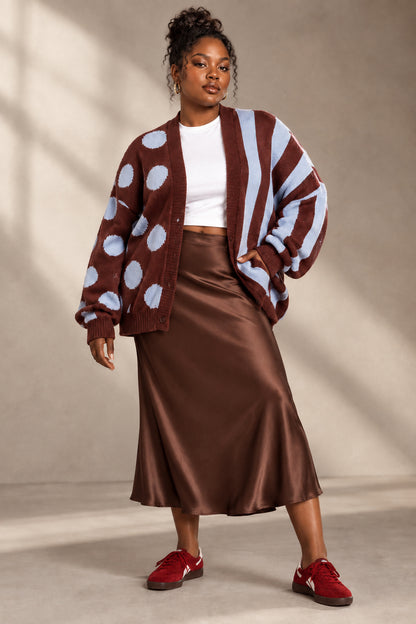 Brown Blue Dot Cardigan