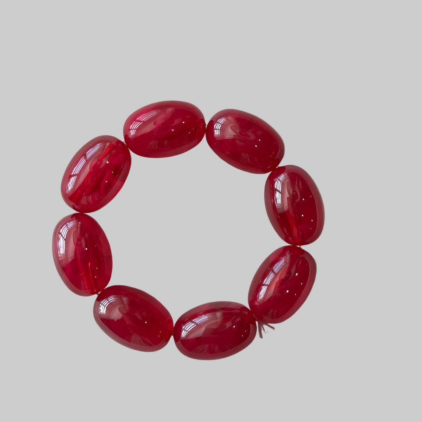 Chunky Oval & Tube Bead Stretch Bracelet
