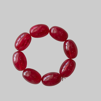 Chunky Oval & Tube Bead Stretch Bracelet