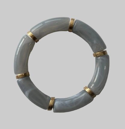 Chunky Oval & Tube Bead Stretch Bracelet