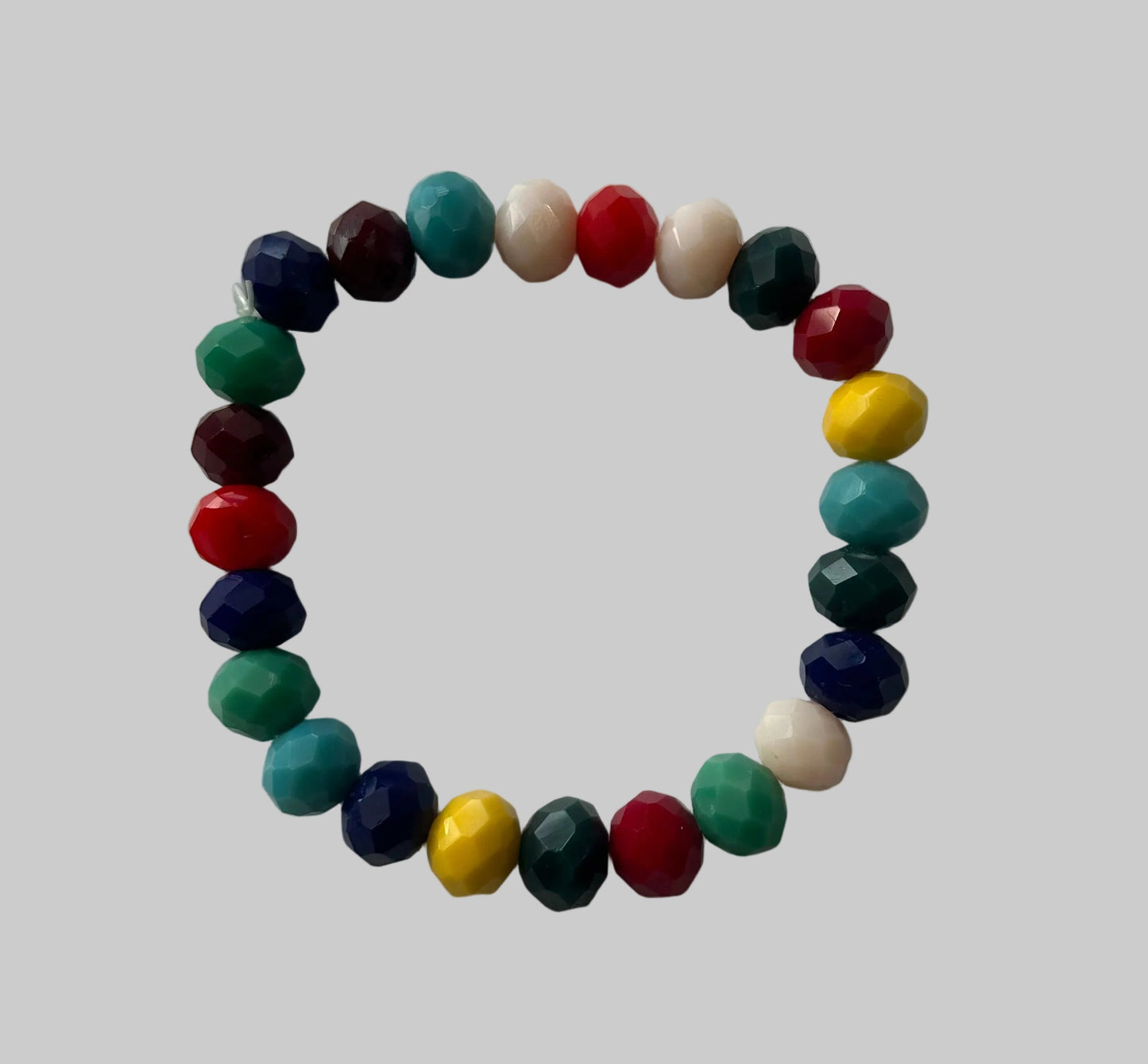 Crystal Faceted Bead Stretch Bracelet