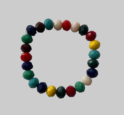 Crystal Faceted Bead Stretch Bracelet