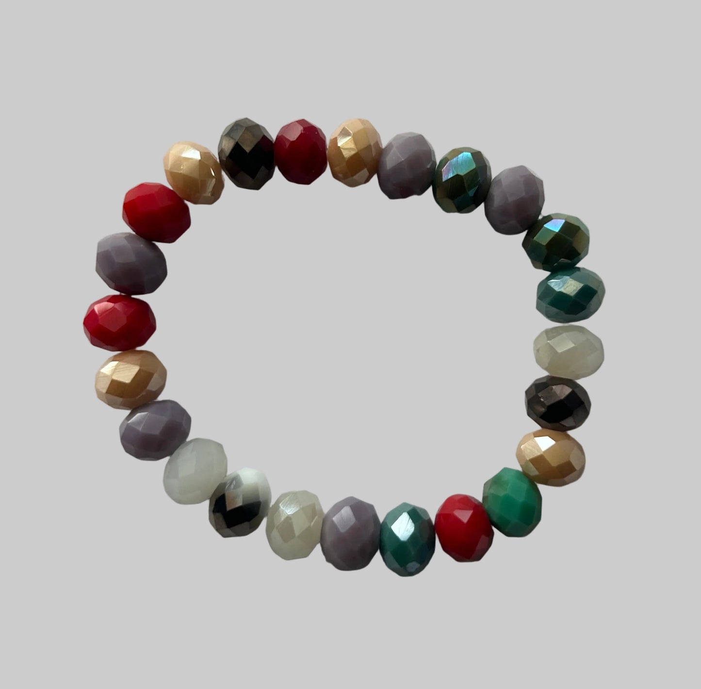 Crystal Faceted Bead Stretch Bracelet