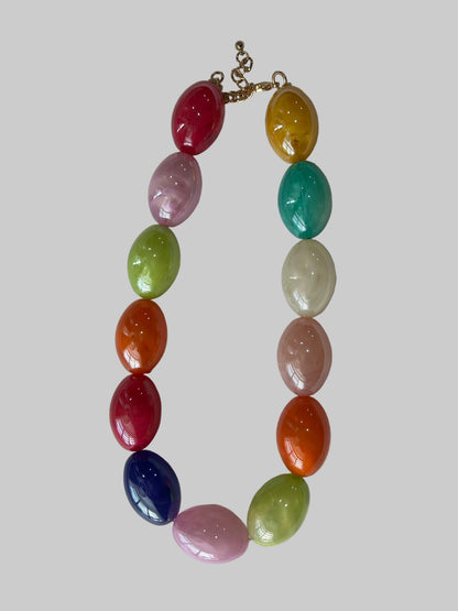 Chunky Ball & Stone Statement Necklace