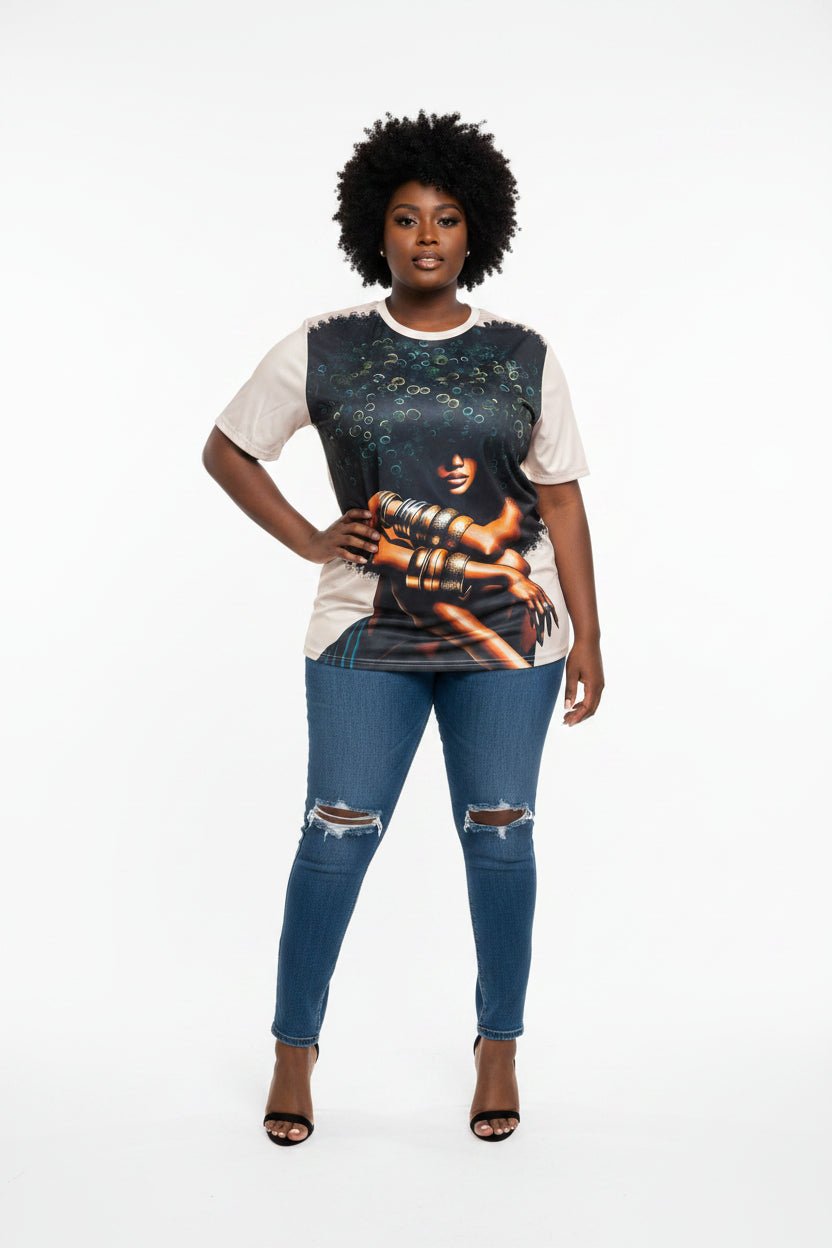 Afro & Bangles T-shirt - House of FaSHUN by Shun Melson
