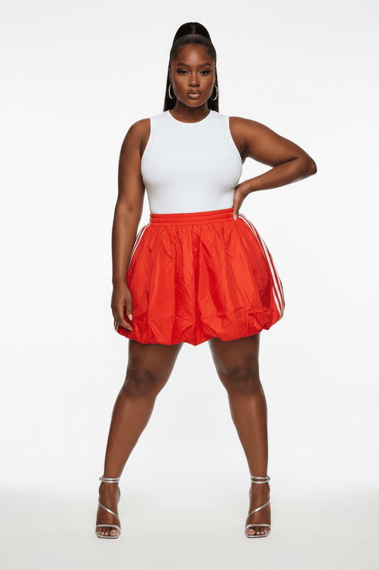 Balloon Mini Stripe Skirt - House of FaSHUN by Shun Melson