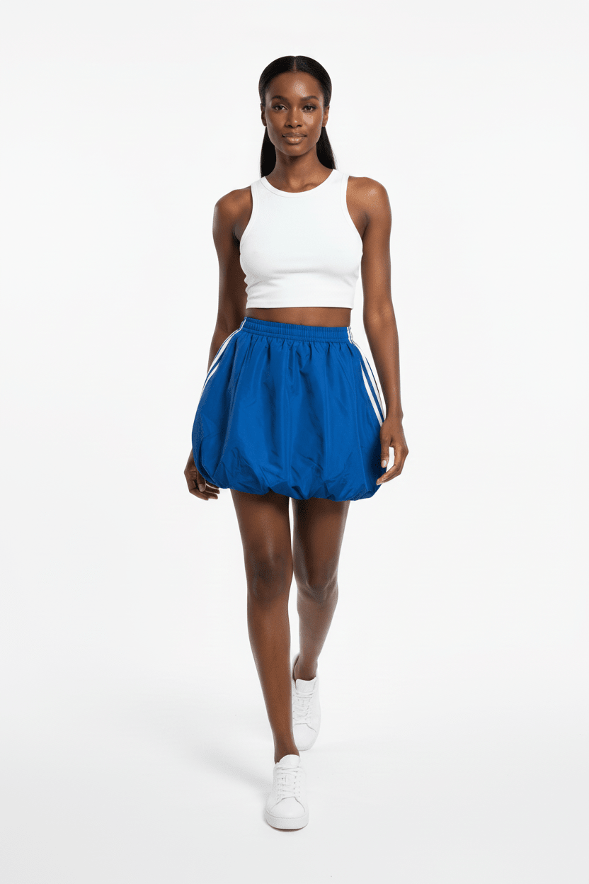Balloon Mini Stripe Skirt - House of FaSHUN by Shun Melson
