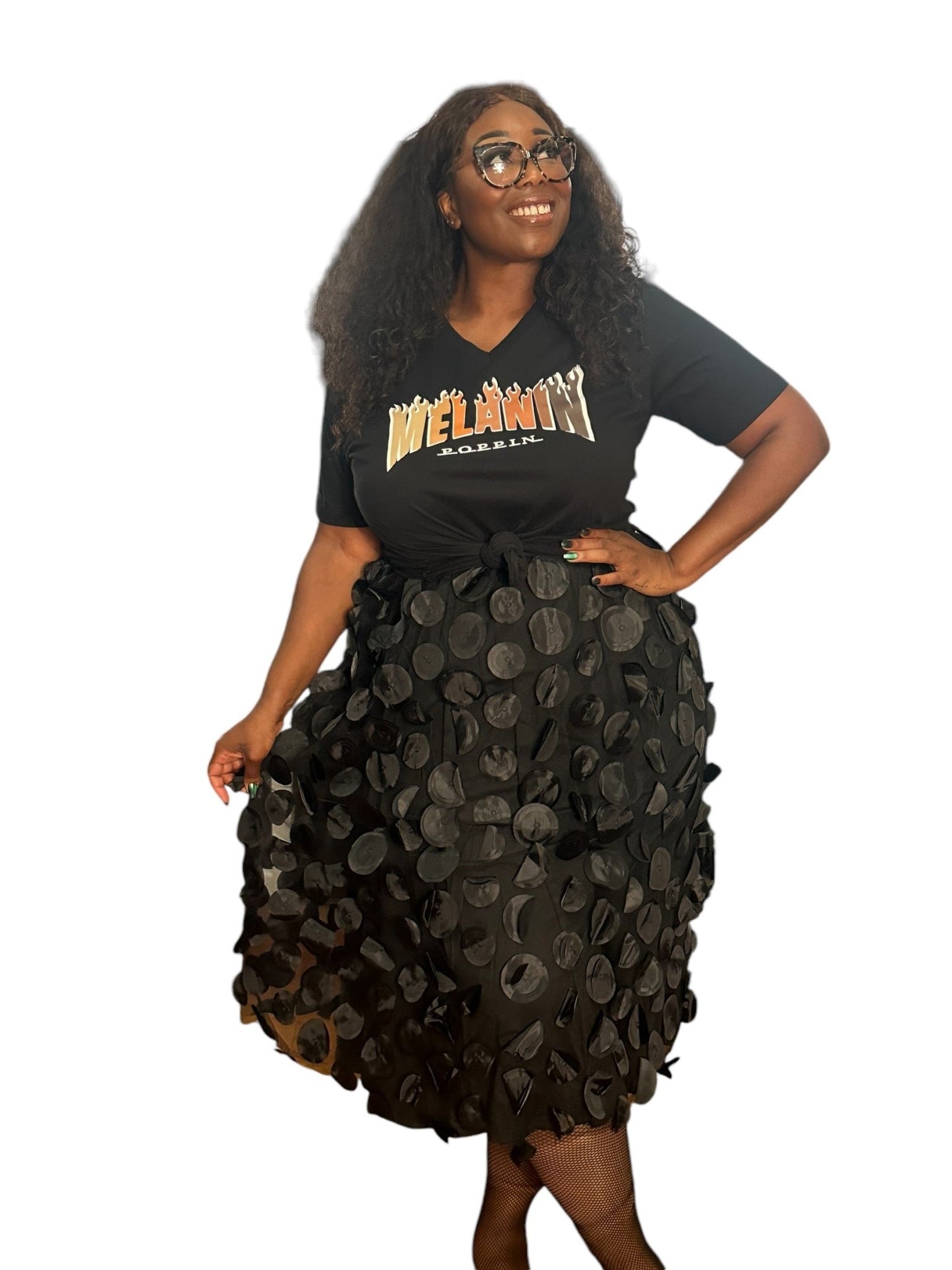 Black Circle Skirt - House of FaSHUN by Shun Melson