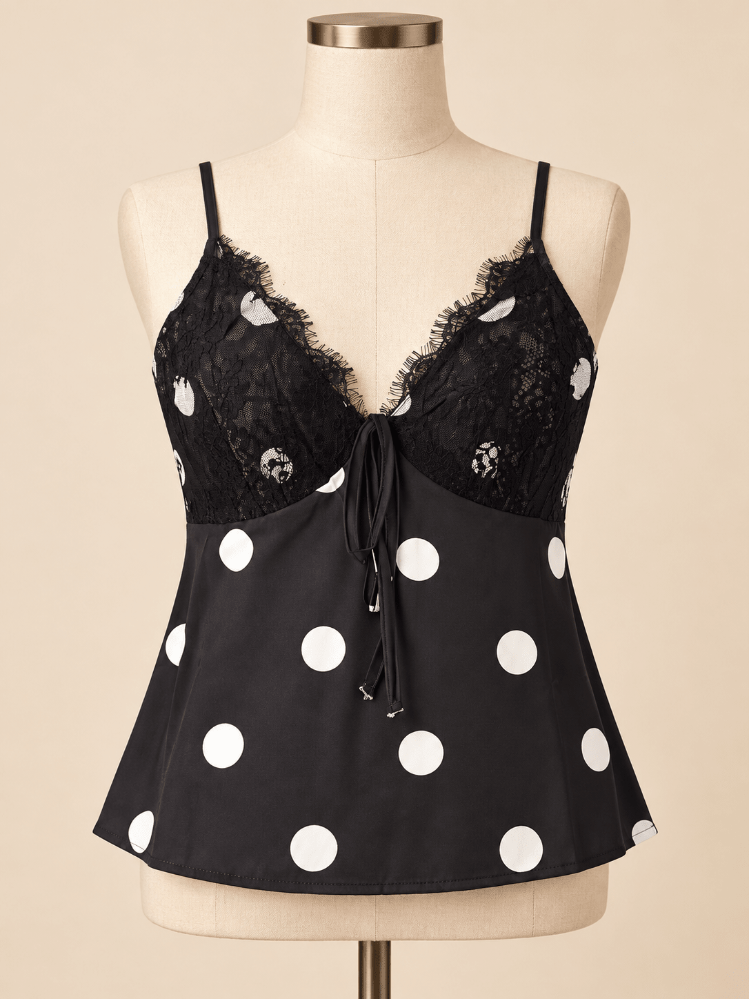Black Polka Dot Cami - House of FaSHUN by Shun Melson