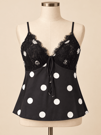 Black Polka Dot Cami - House of FaSHUN by Shun Melson