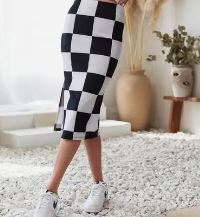 Black White Checkered SKirt - House of FaSHUN by Shun Melson