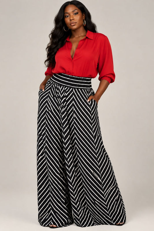 Black White Chevron Pants - House of FaSHUN by Shun Melson