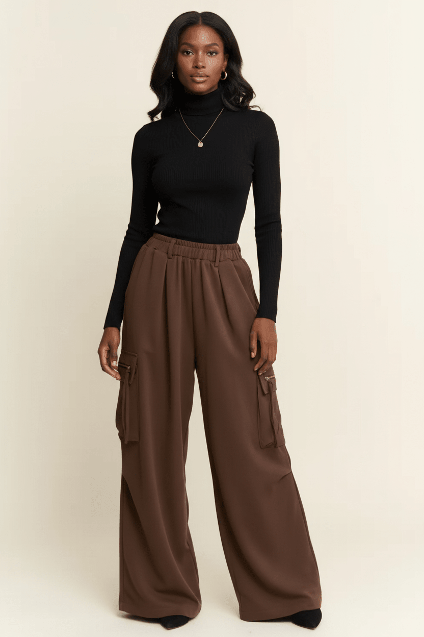Brown Cargo Pants - House of FaSHUN by Shun Melson
