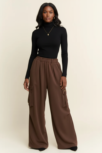 Brown Cargo Pants - Mature Look