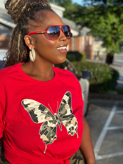 Camo Butterfly T-Shirt - House of FaSHUN by Shun Melson