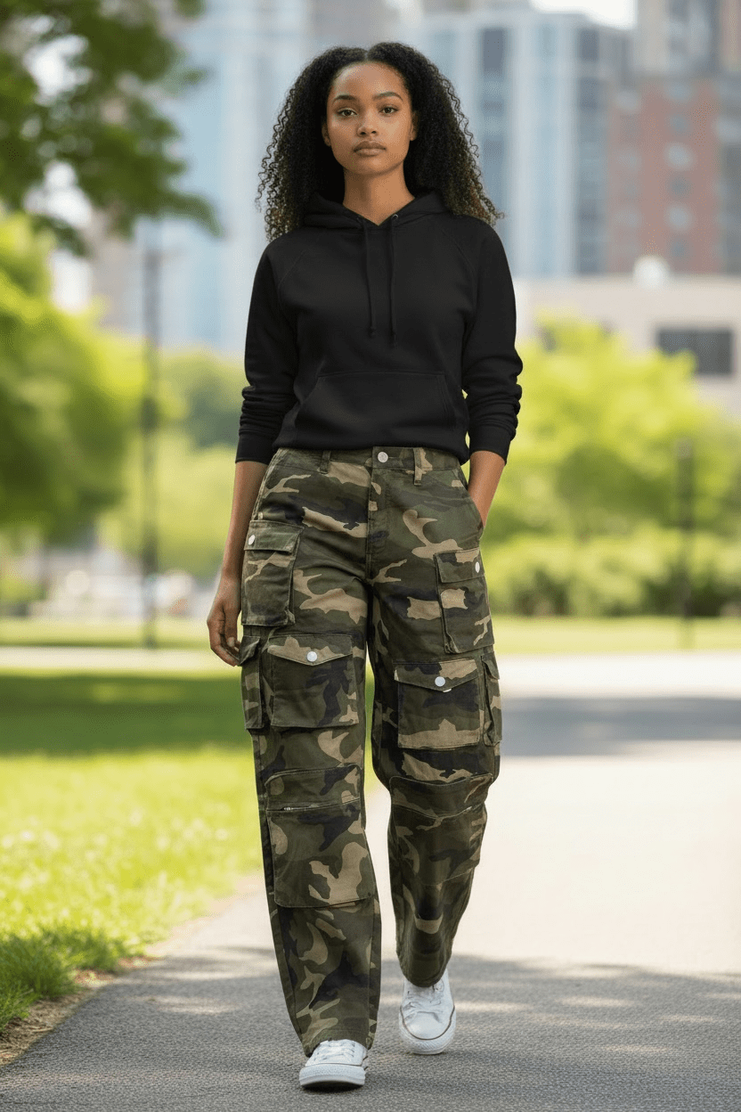 Camo Multi Cargo Pant - House of FaSHUN by Shun Melson