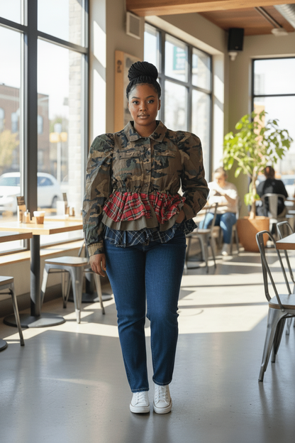 Camo Tartan Jacket - House of FaSHUN by Shun Melson