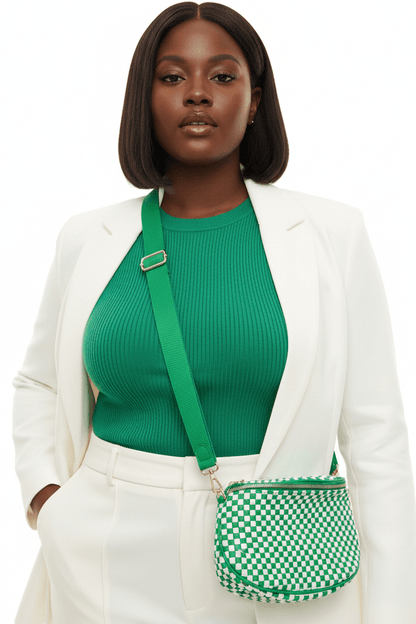 Checkered Crossbody Bag - House of FaSHUN by Shun Melson