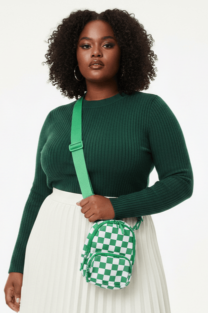 Checkered Crossbody Bag - House of FaSHUN by Shun Melson